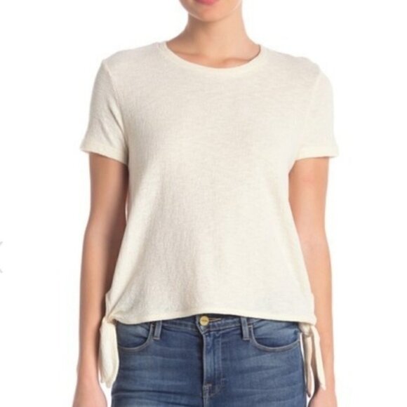 Madewell Texture & Thread Modern Side-Tie Top in Ivory M - Picture 1 of 7
